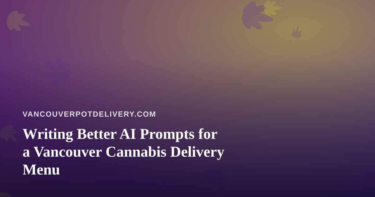 Writing Better AI Prompts for a Vancouver Cannabis Delivery Menu